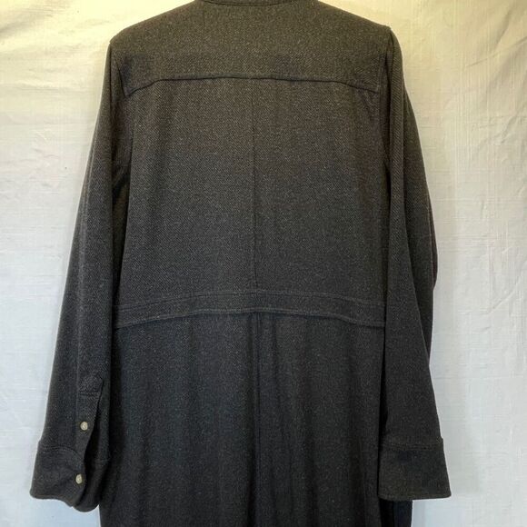 Faherty Legend Sweater Knit Point Collar Long Sleeve Button Front Shirttail Maxi - Picture 9 of 9